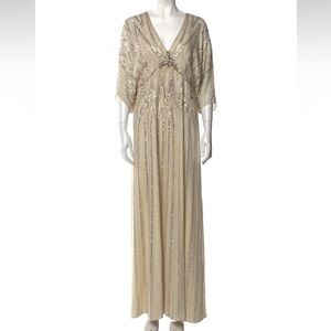 Jenny Packham Silk Evening Gown Dress Size XL US 14 UK 18